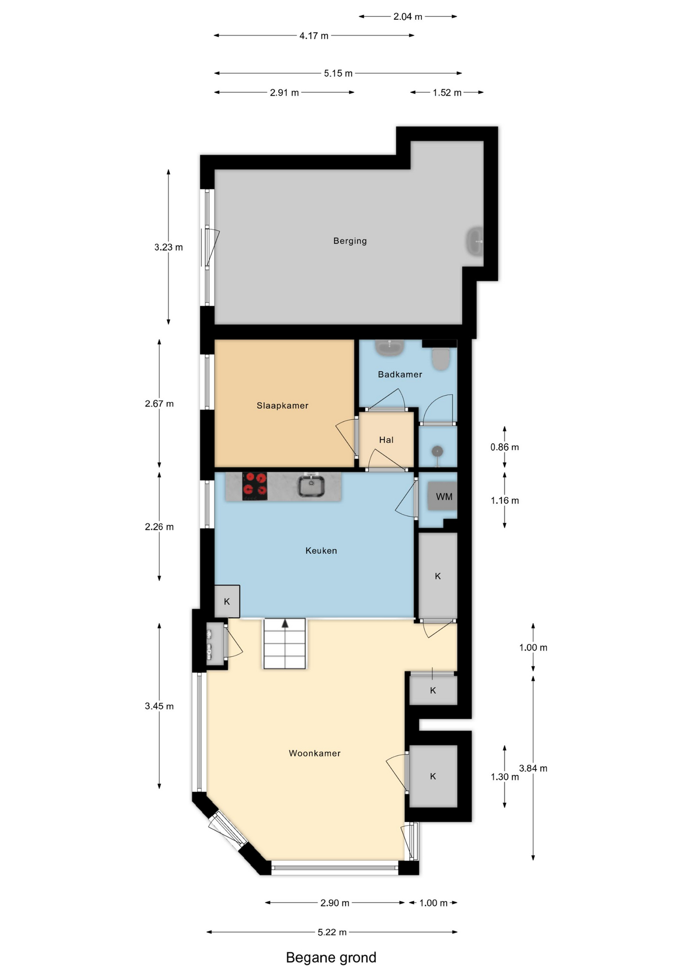 Plattegrond 1 van Wolphaertsbocht 64A