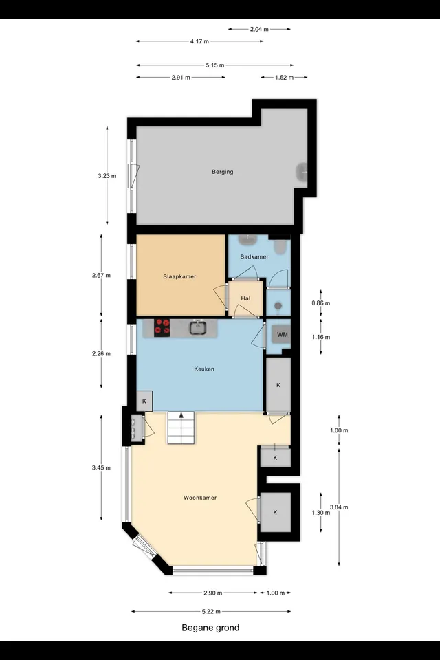 Plattegrond 1 van Wolphaertsbocht 64A