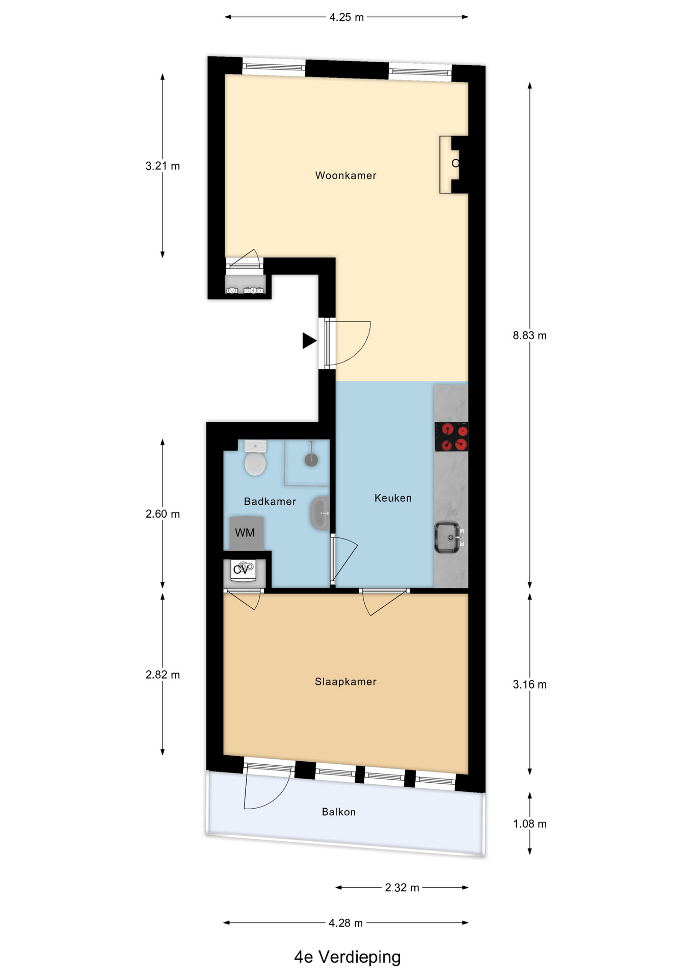 Plattegrond 1 van IJsclubstraat 23A 02