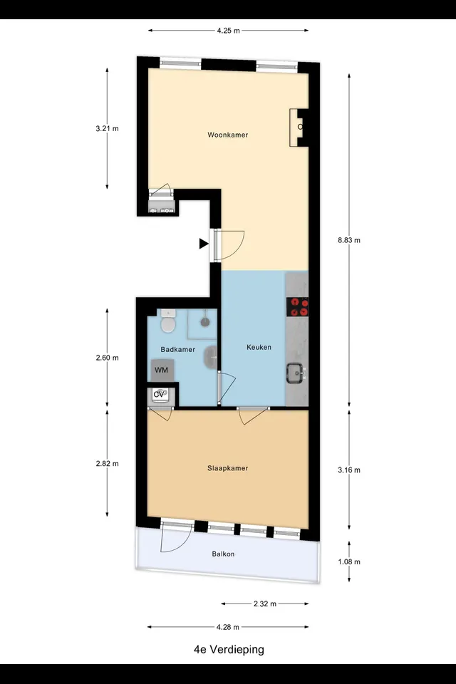 Plattegrond 1 van IJsclubstraat 23A 02