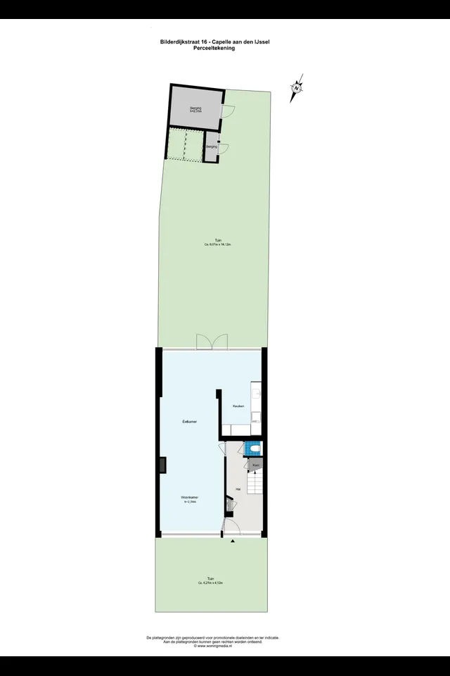 Plattegrond 1 van Bilderdijkstraat 16