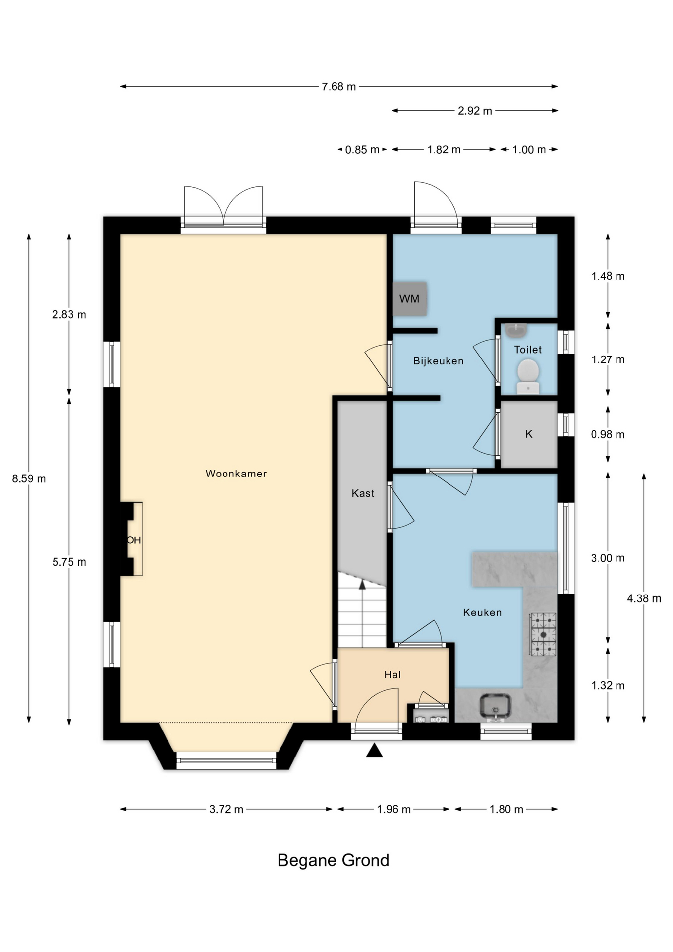 Plattegrond 1 van Brielseweg 23