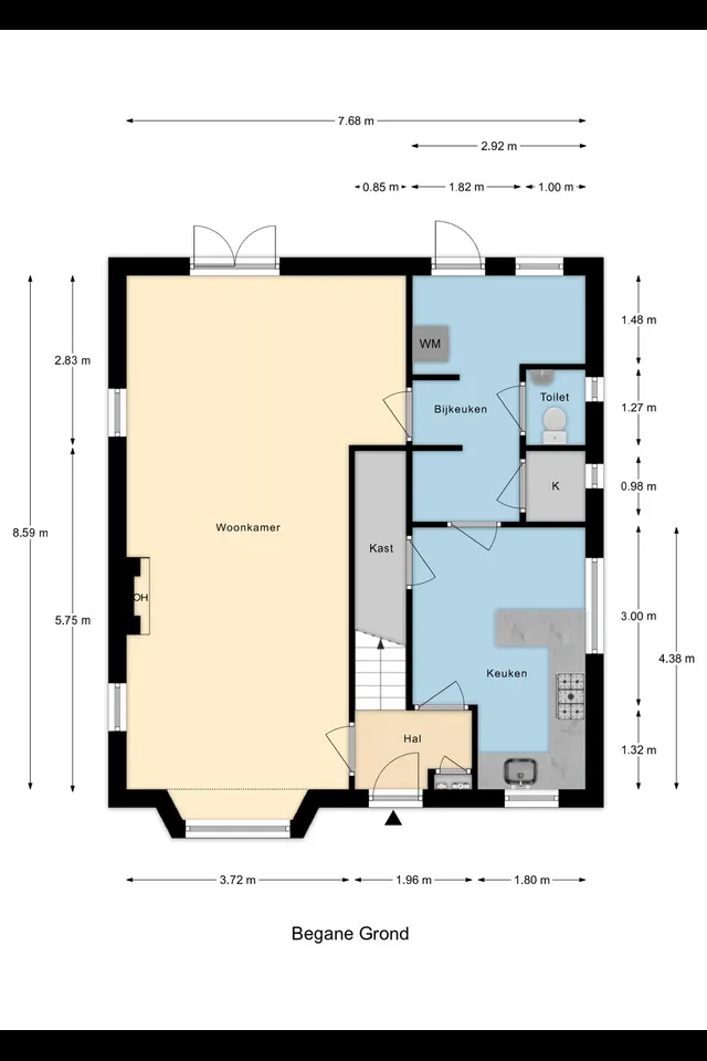Plattegrond 1 van Brielseweg 23