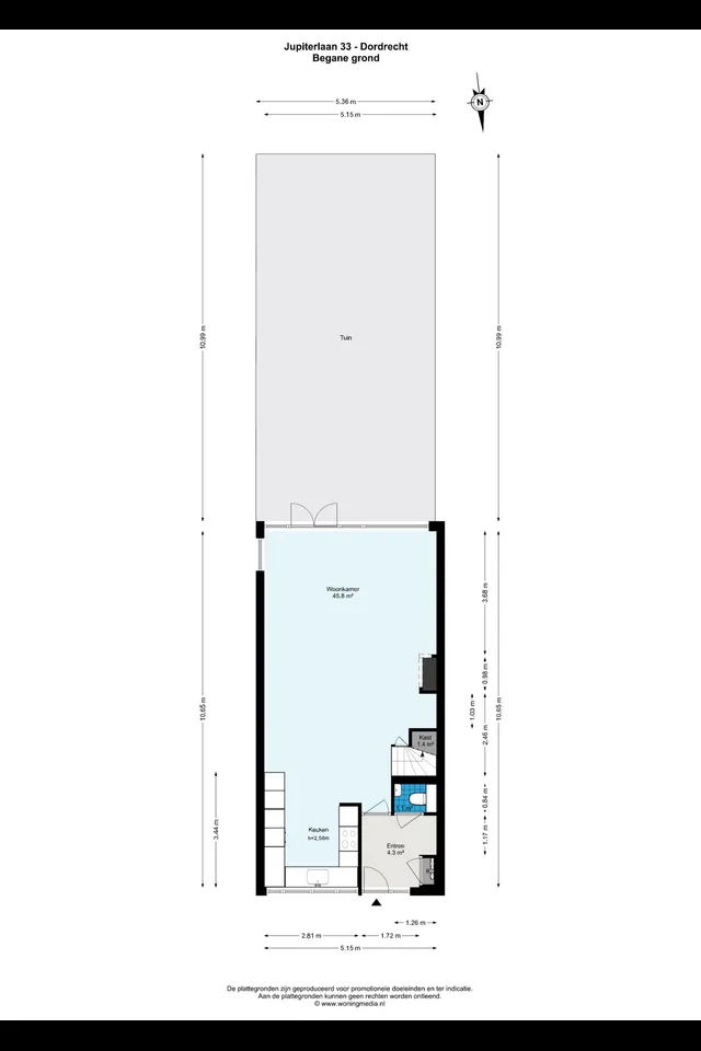 Plattegrond 1 van Jupiterlaan 33