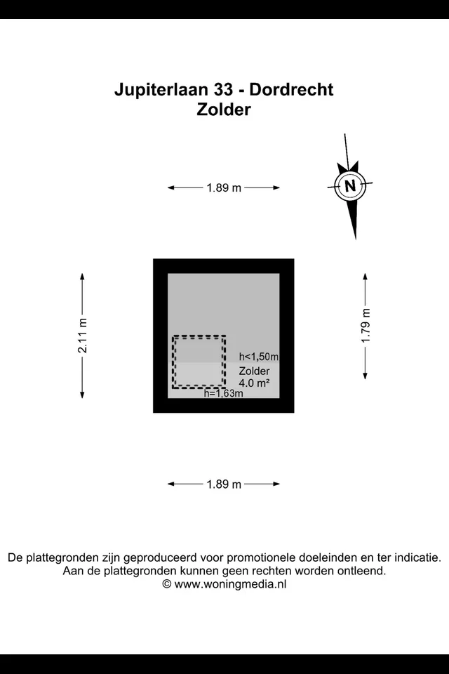 Plattegrond 4 van Jupiterlaan 33