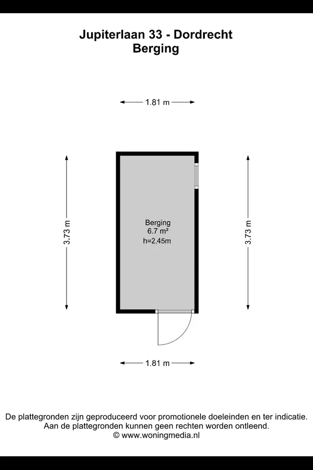 Plattegrond 5 van Jupiterlaan 33
