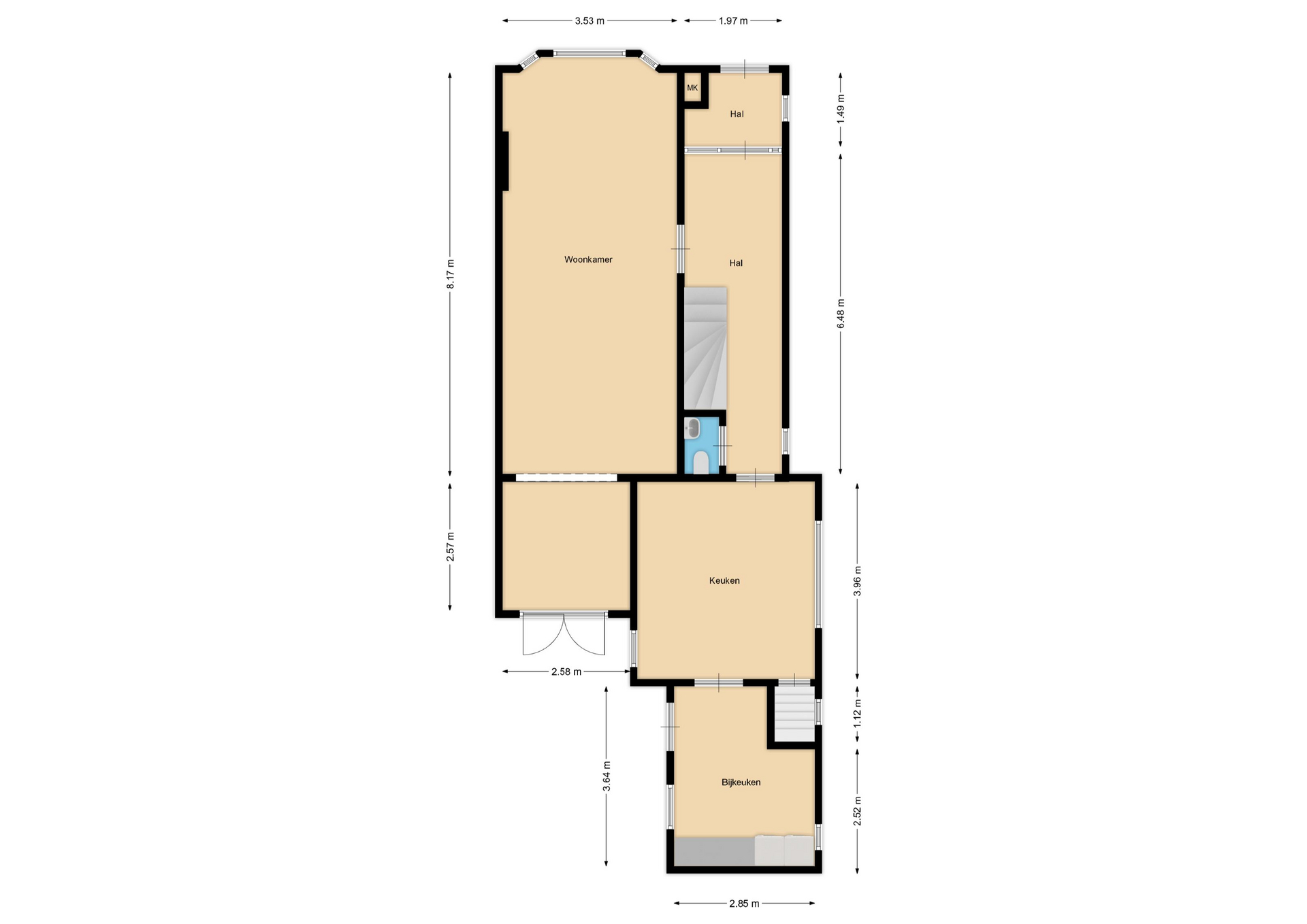 Plattegrond 1 van Wouwsestraatweg 52