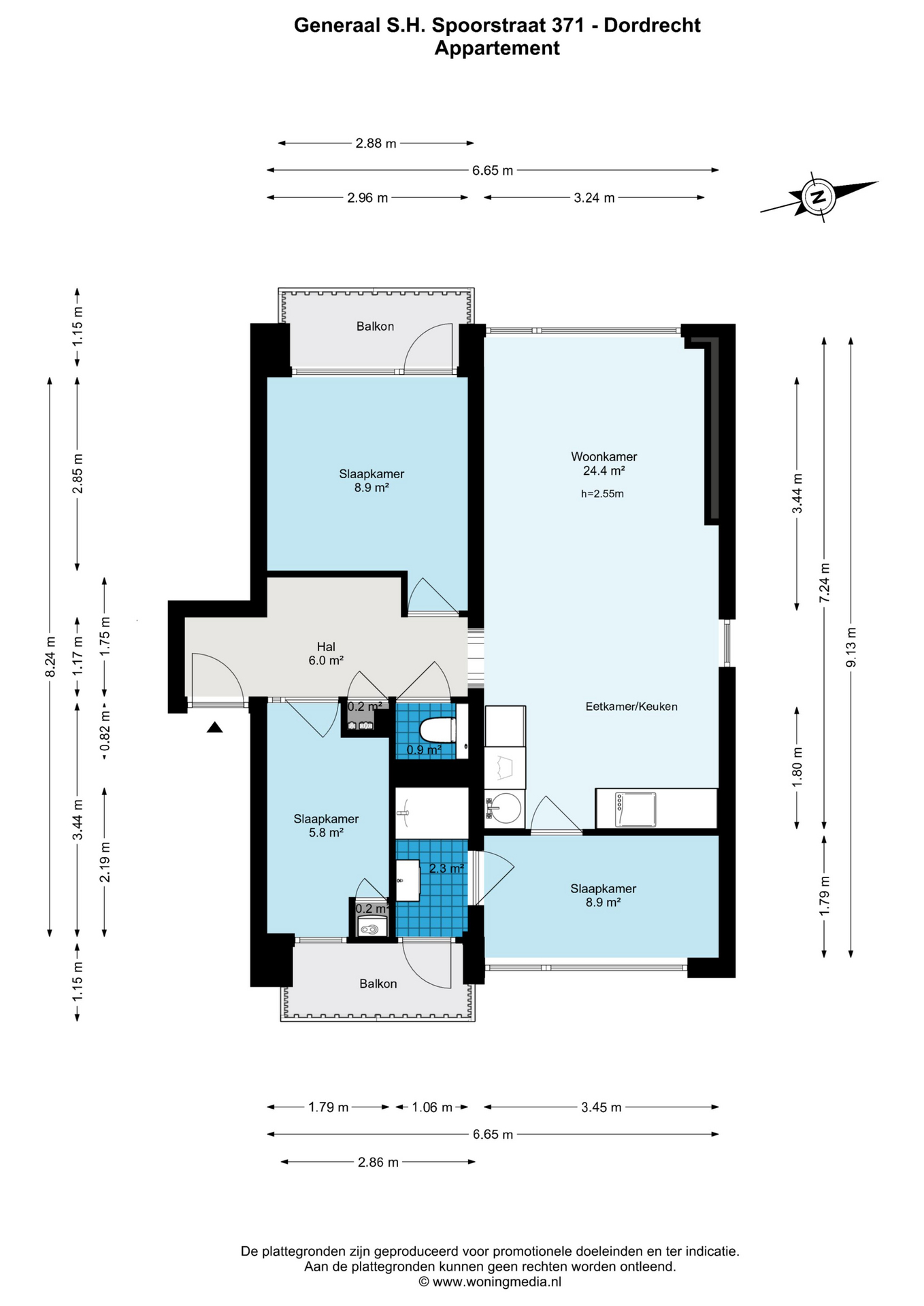 Plattegrond 1 van Generaal S.H. Spoorstraat 371