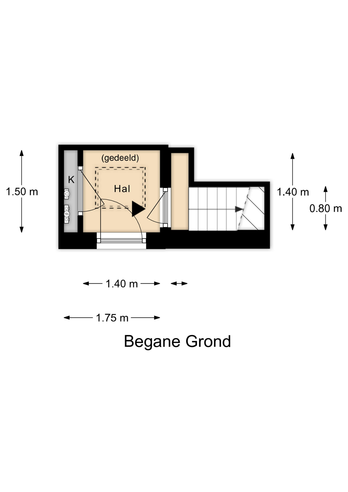 Plattegrond 1 van Voorstraat 38