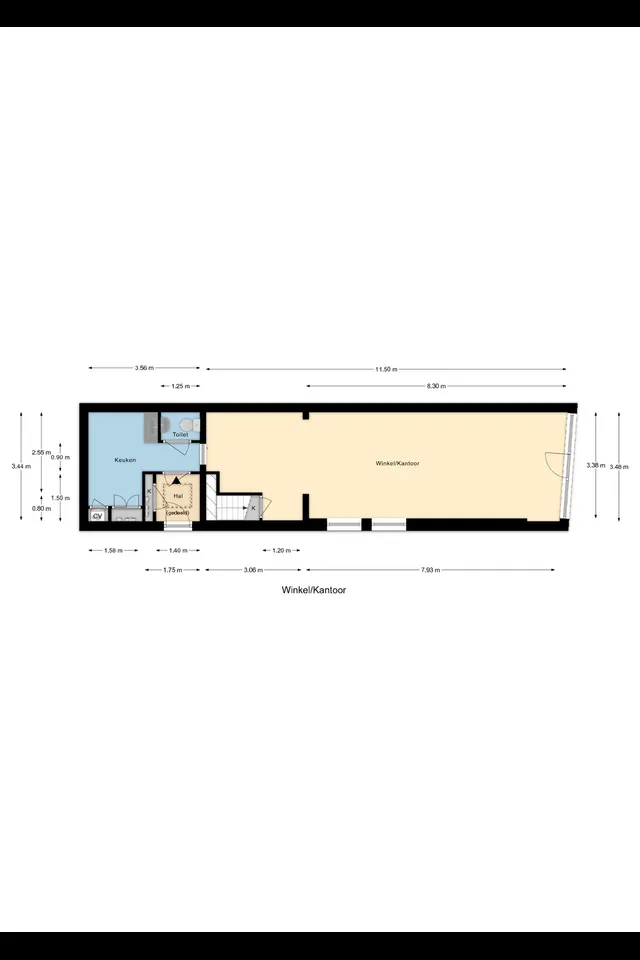 Plattegrond 1 van Voorstraat 38a