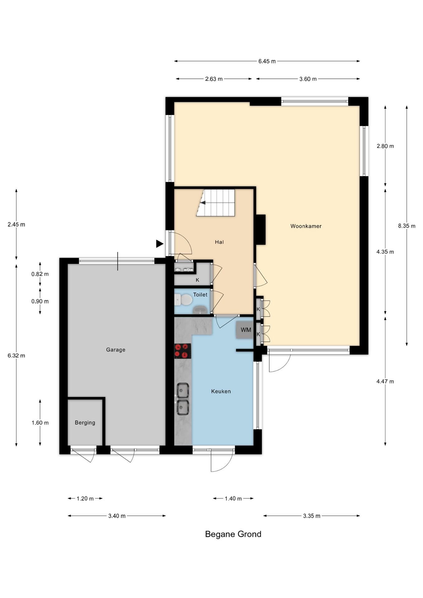 Plattegrond 1 van Nachtegalenlaan 32