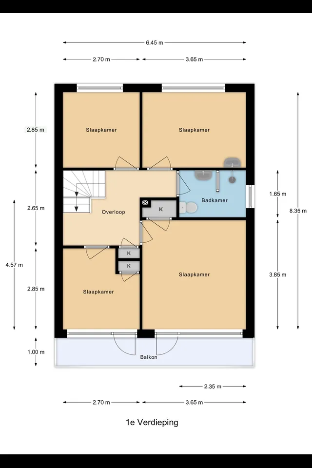 Plattegrond 2 van Nachtegalenlaan 32