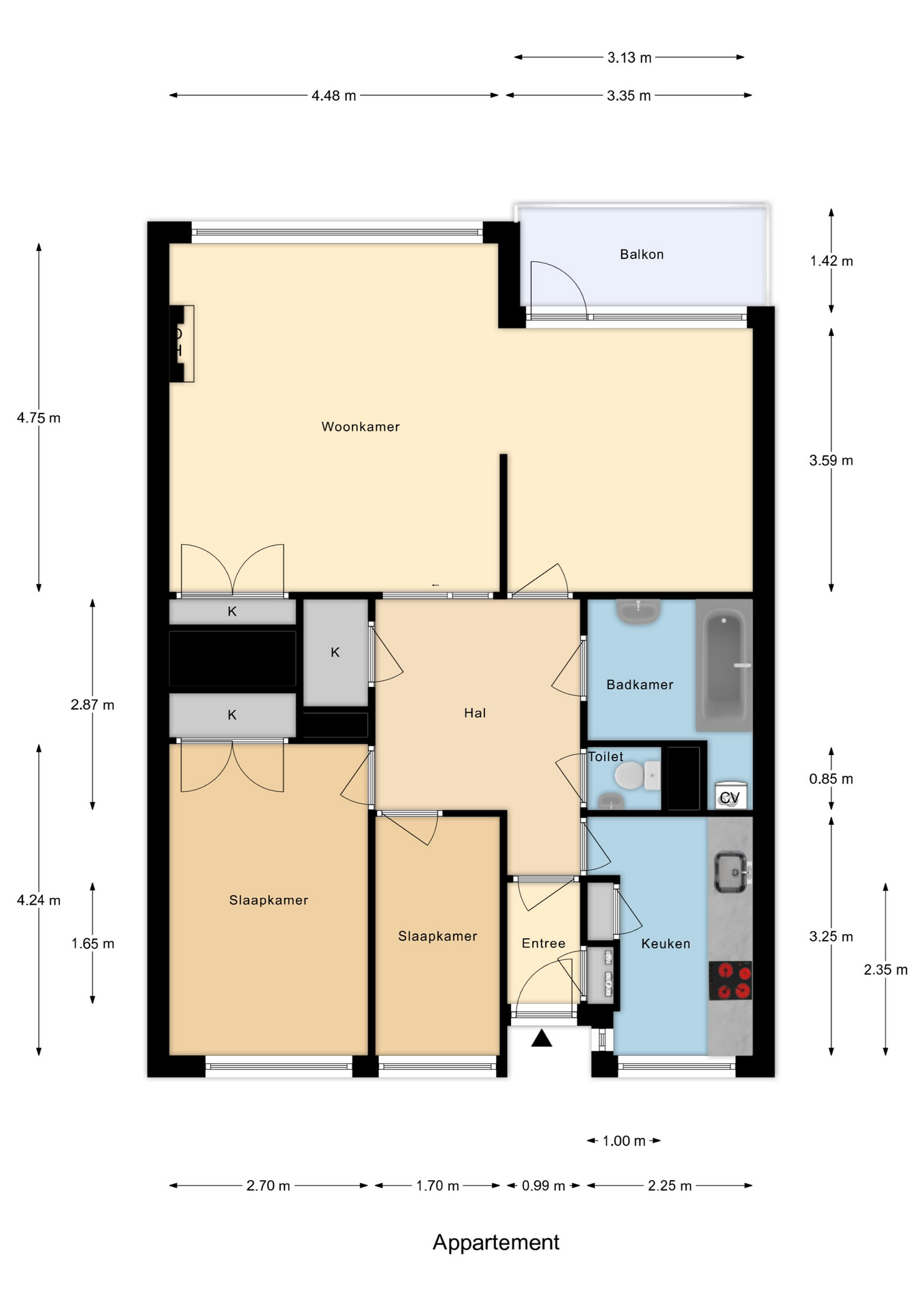 Plattegrond 1 van Adrianalaan 69