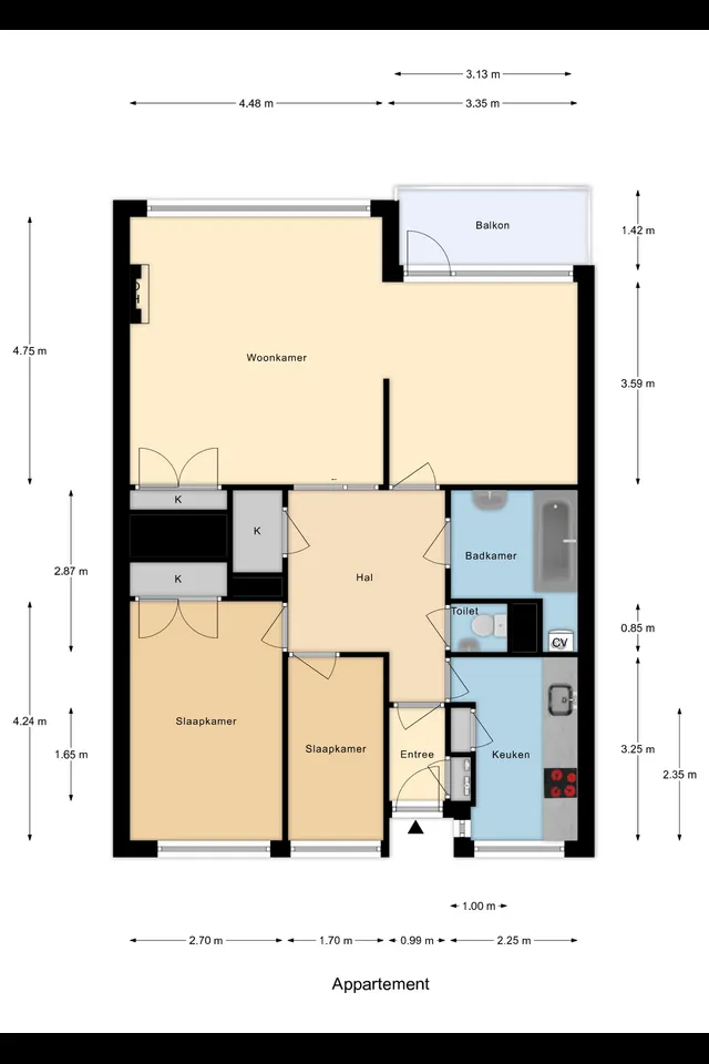 Plattegrond 1 van Adrianalaan 69