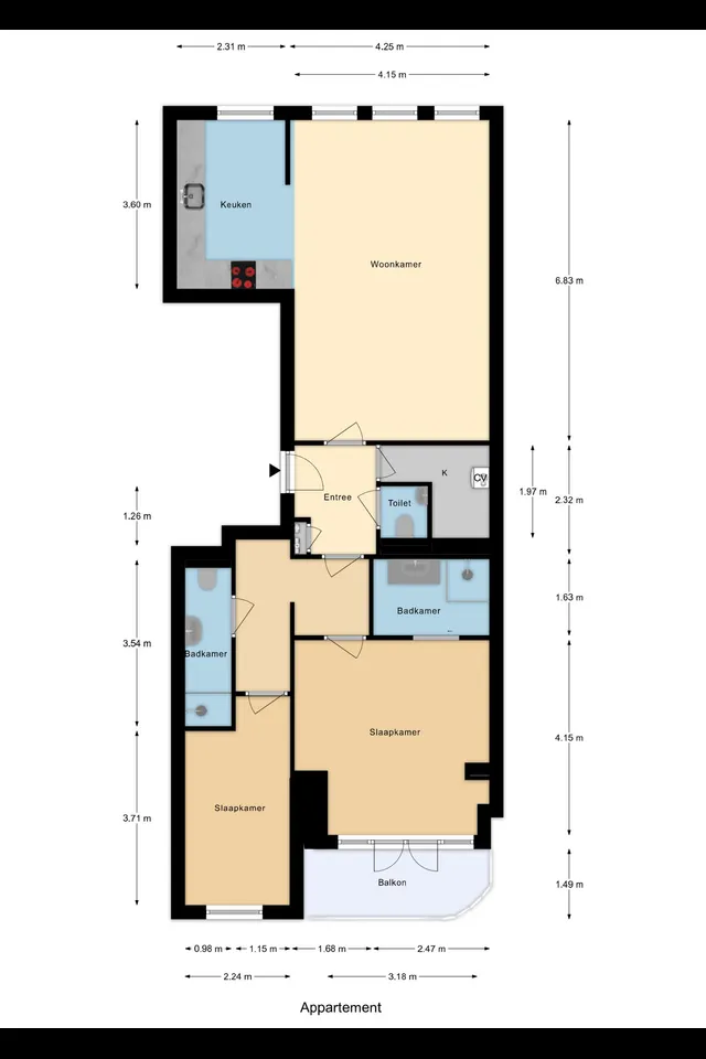 Plattegrond 1 van Heemraadssingel 186D