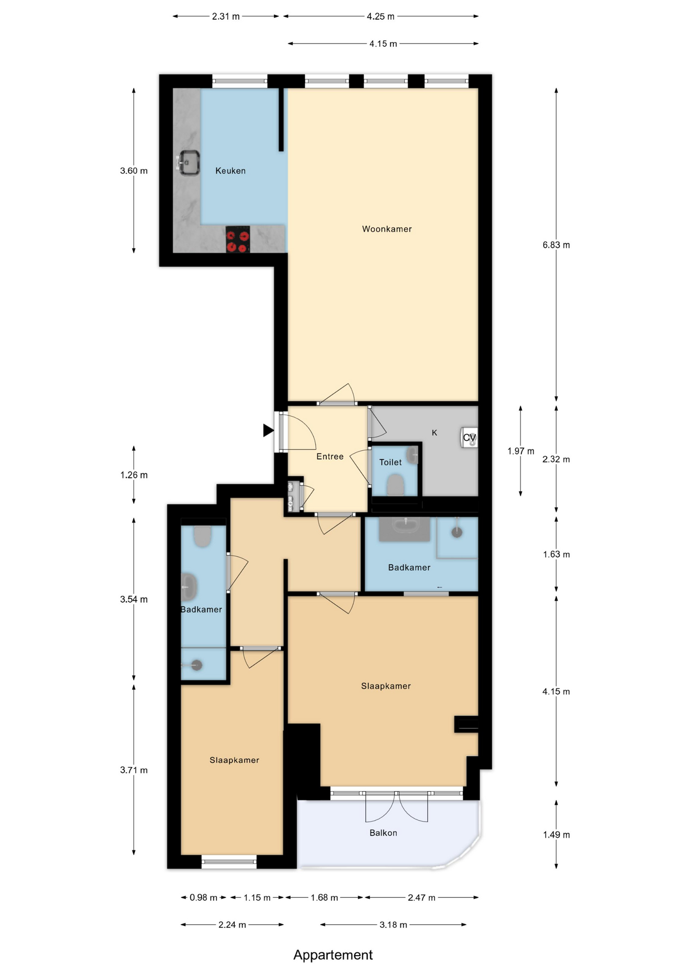 Plattegrond 1 van Heemraadssingel 186C