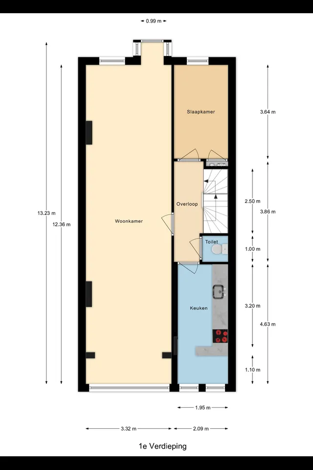 Plattegrond 2 van Bergweg 255B