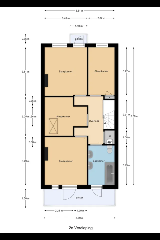 Plattegrond 3 van Bergweg 255B