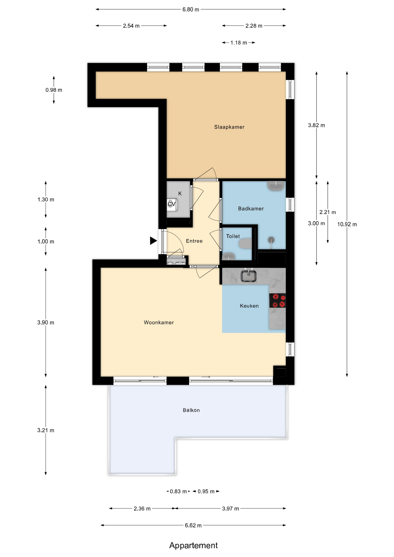 Plattegrond 1 van Heemraadssingel 186E