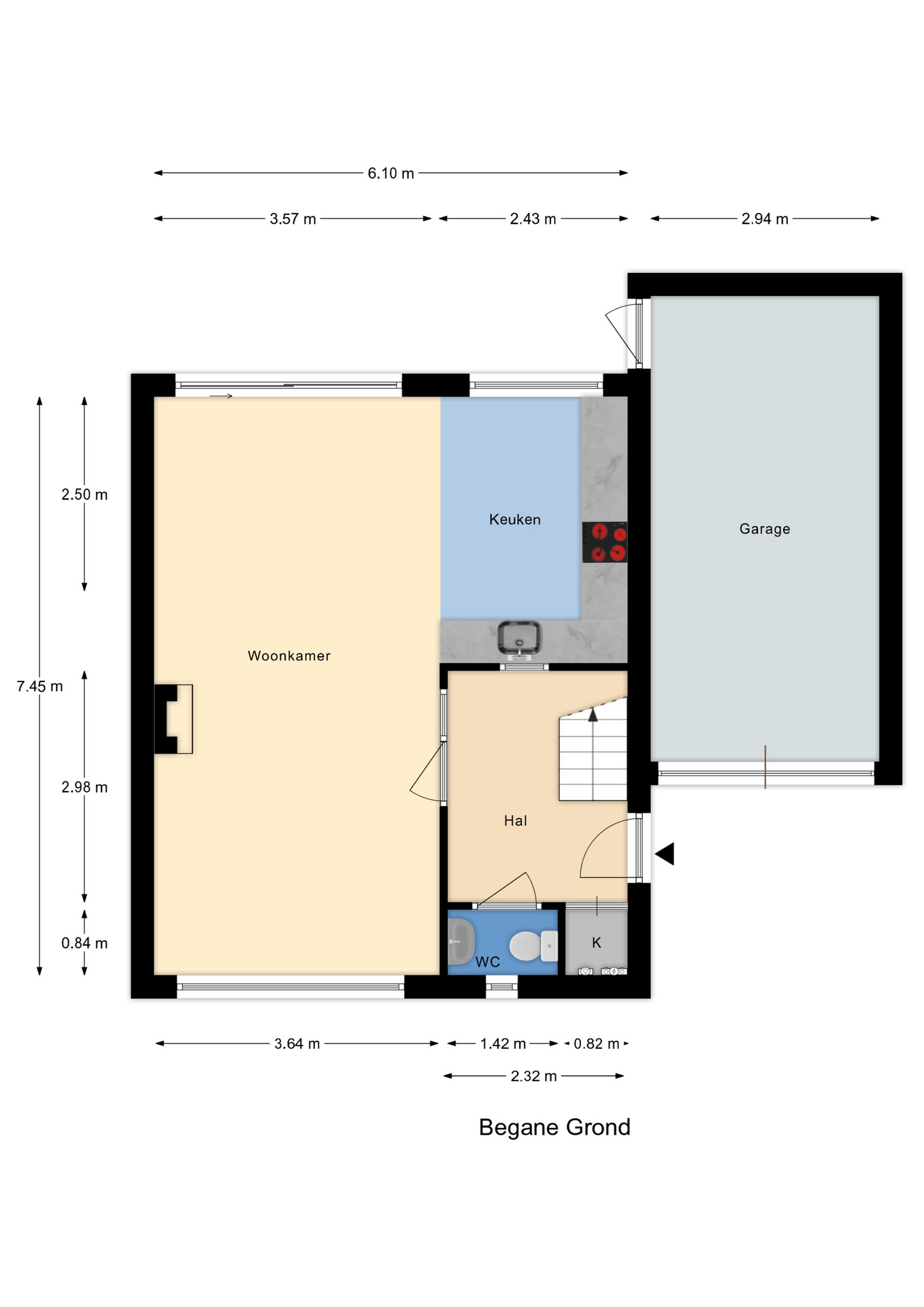 Plattegrond 1 van Gerard van Voornestraat 55