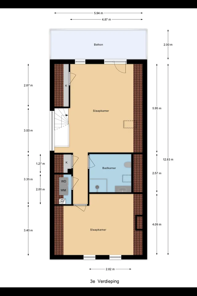 Plattegrond 3 van Rochussenstraat 195B 02