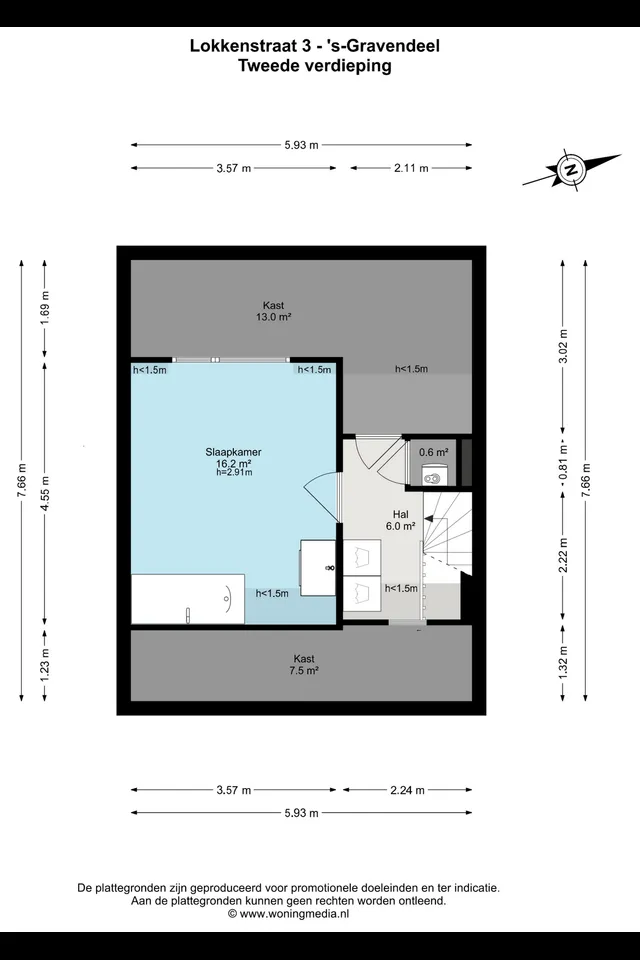 Plattegrond 3 van Lokkenstraat 3