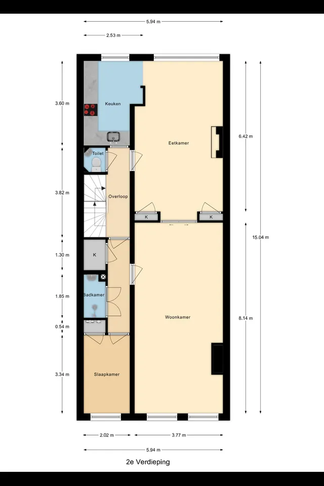 Plattegrond 2 van Rochussenstraat 195B 02