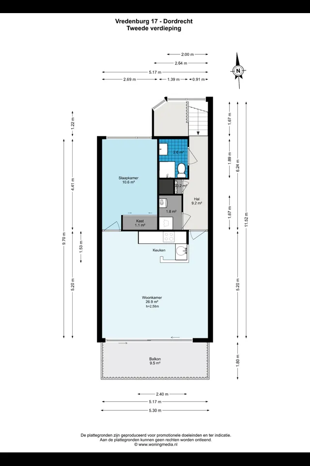 Plattegrond 2 van Vredenburg 17