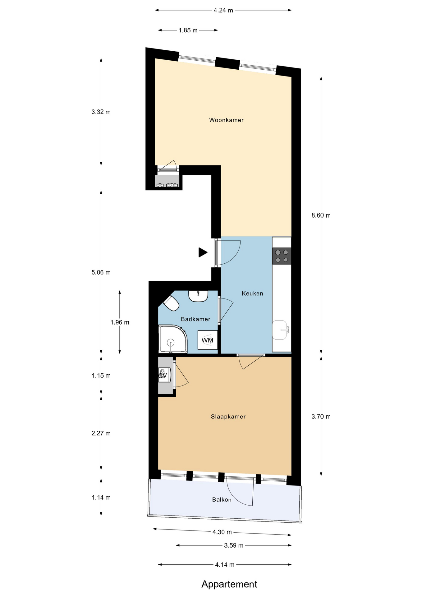 Plattegrond 1 van IJsclubstraat 19A 02