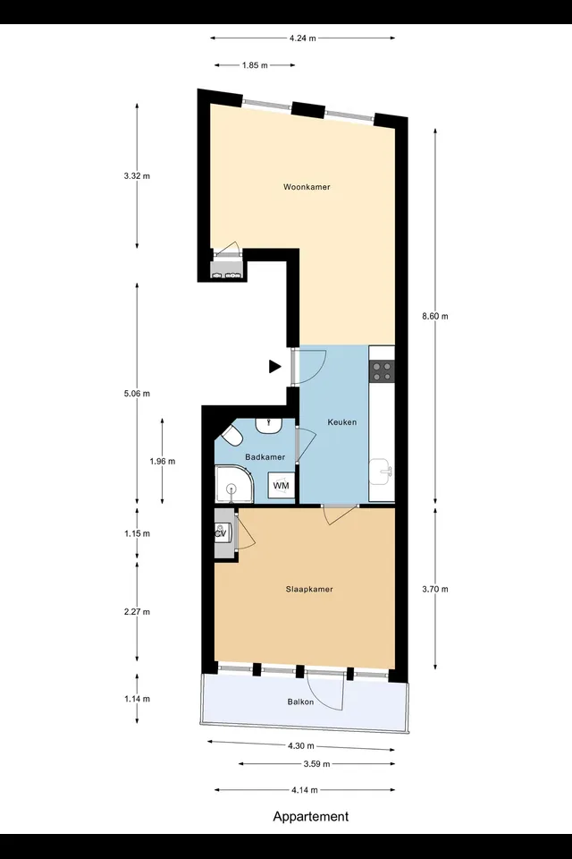 Plattegrond 1 van IJsclubstraat 19A 02