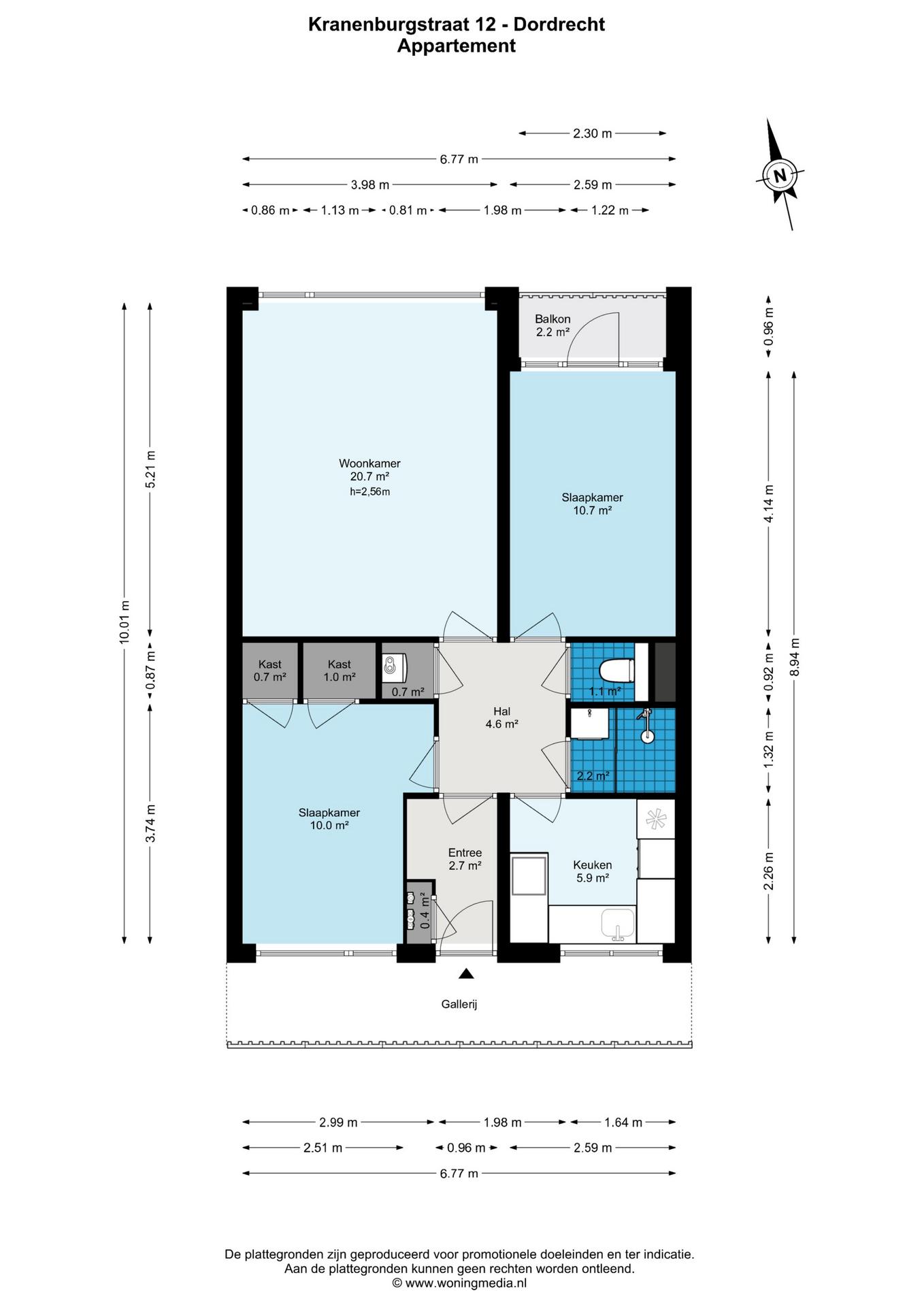 Plattegrond 1 van Kranenburgstraat 12