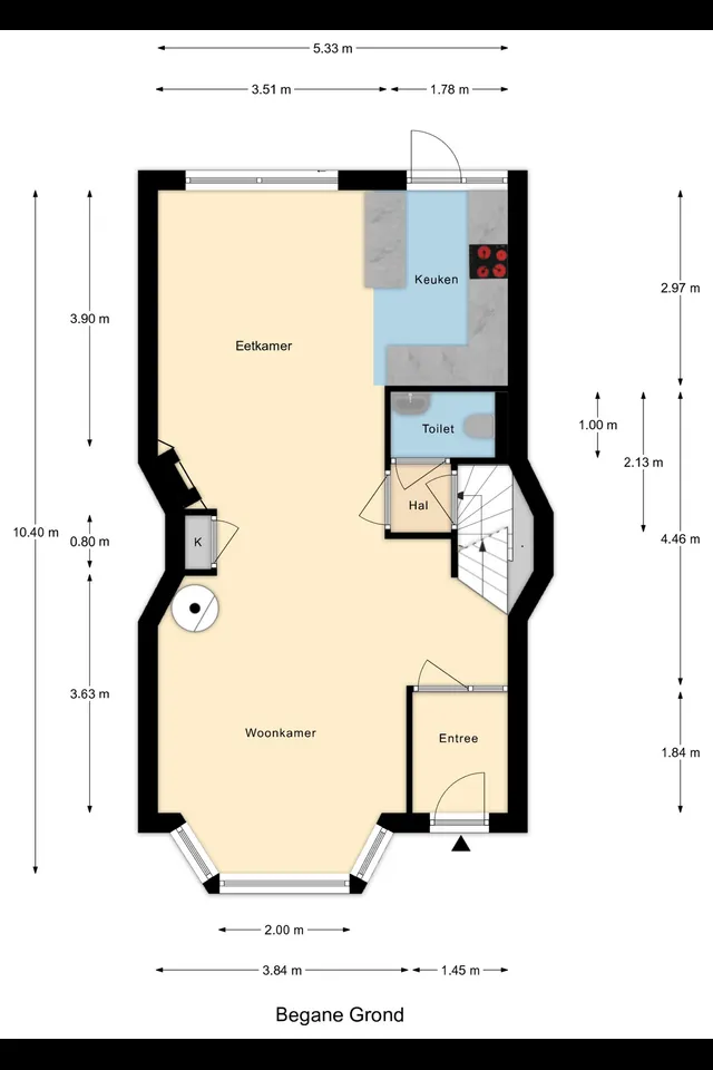 Plattegrond 1 van Nachtegaallaan 21