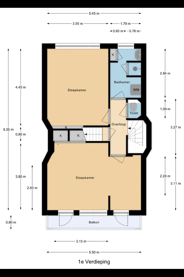 Plattegrond 2 van Nachtegaallaan 21