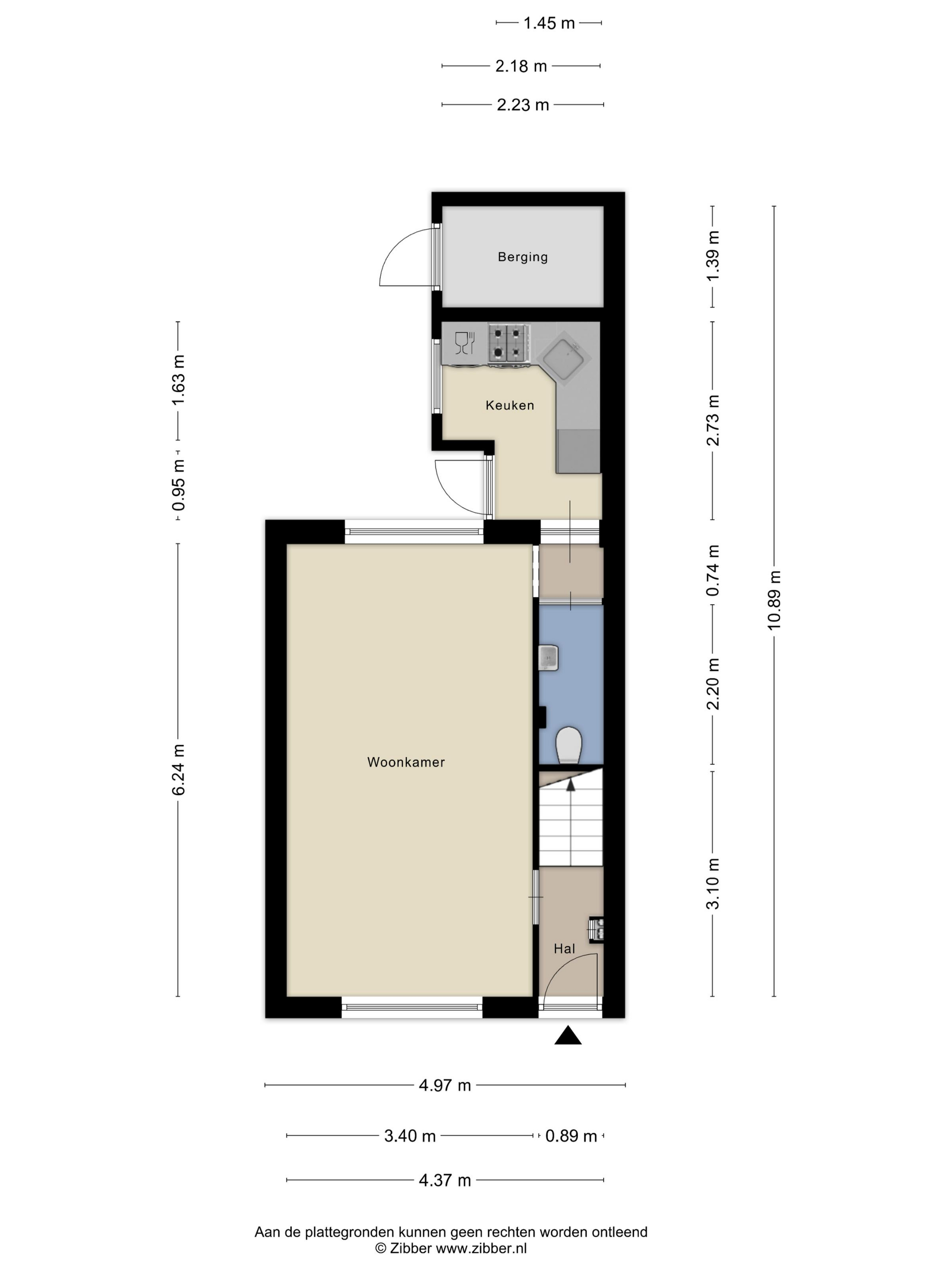Plattegrond 1 van Tollensstraat 14