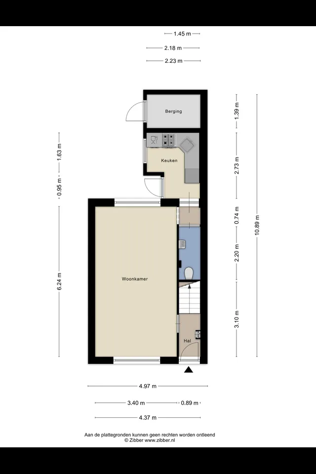 Plattegrond 1 van Tollensstraat 14
