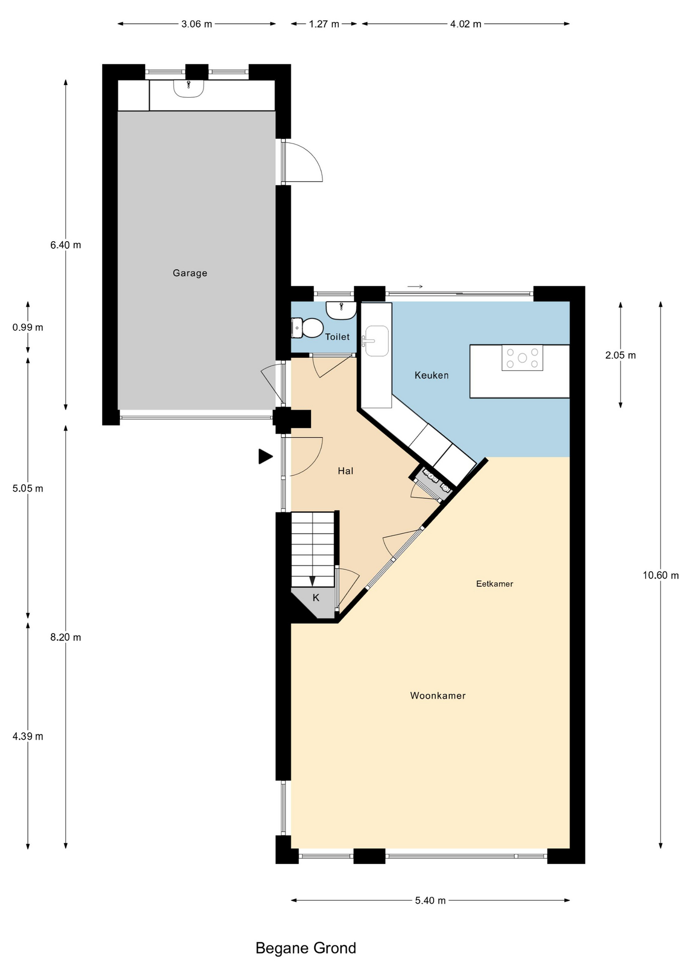 Plattegrond 1 van Volantestraat 1