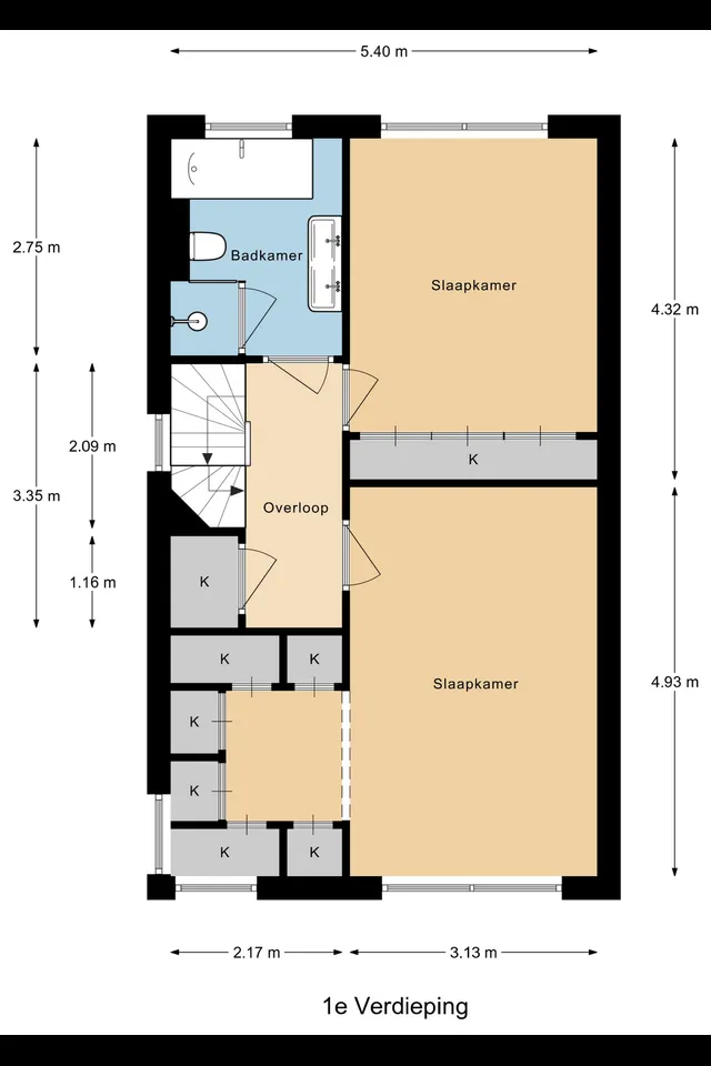 Plattegrond 2 van Volantestraat 1
