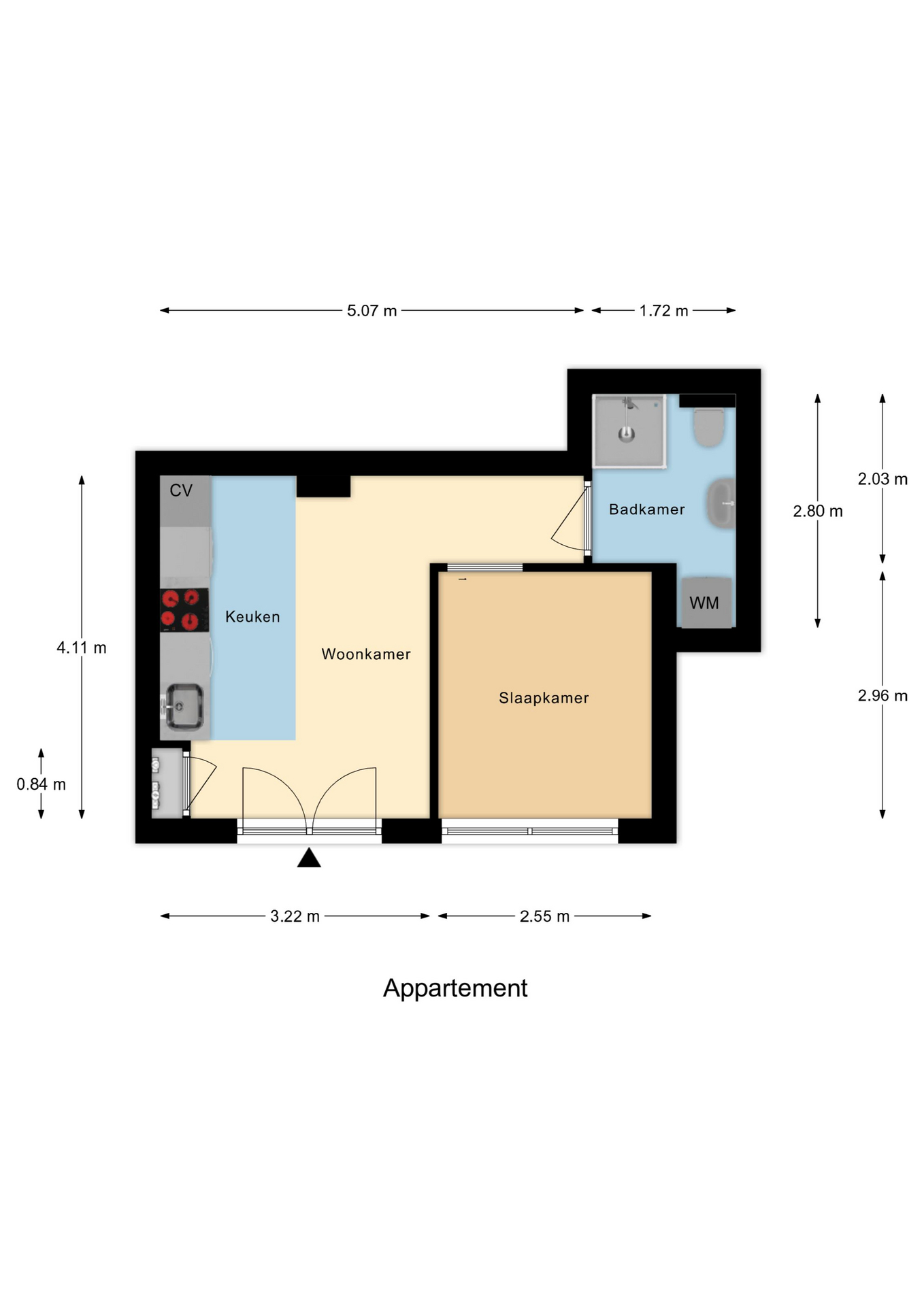 Plattegrond 1 van Koraalstraat 33B