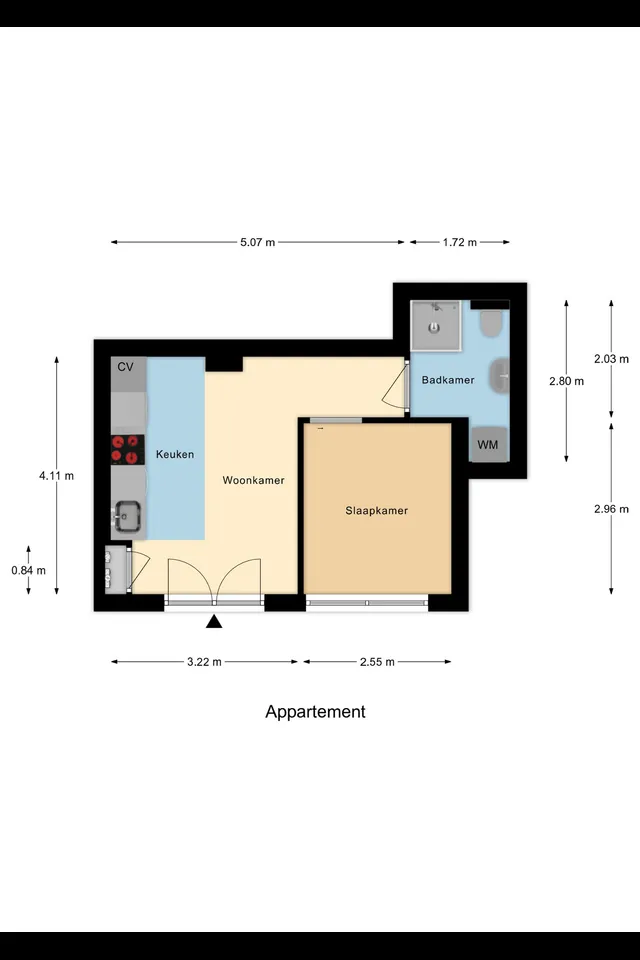 Plattegrond 1 van Koraalstraat 33B