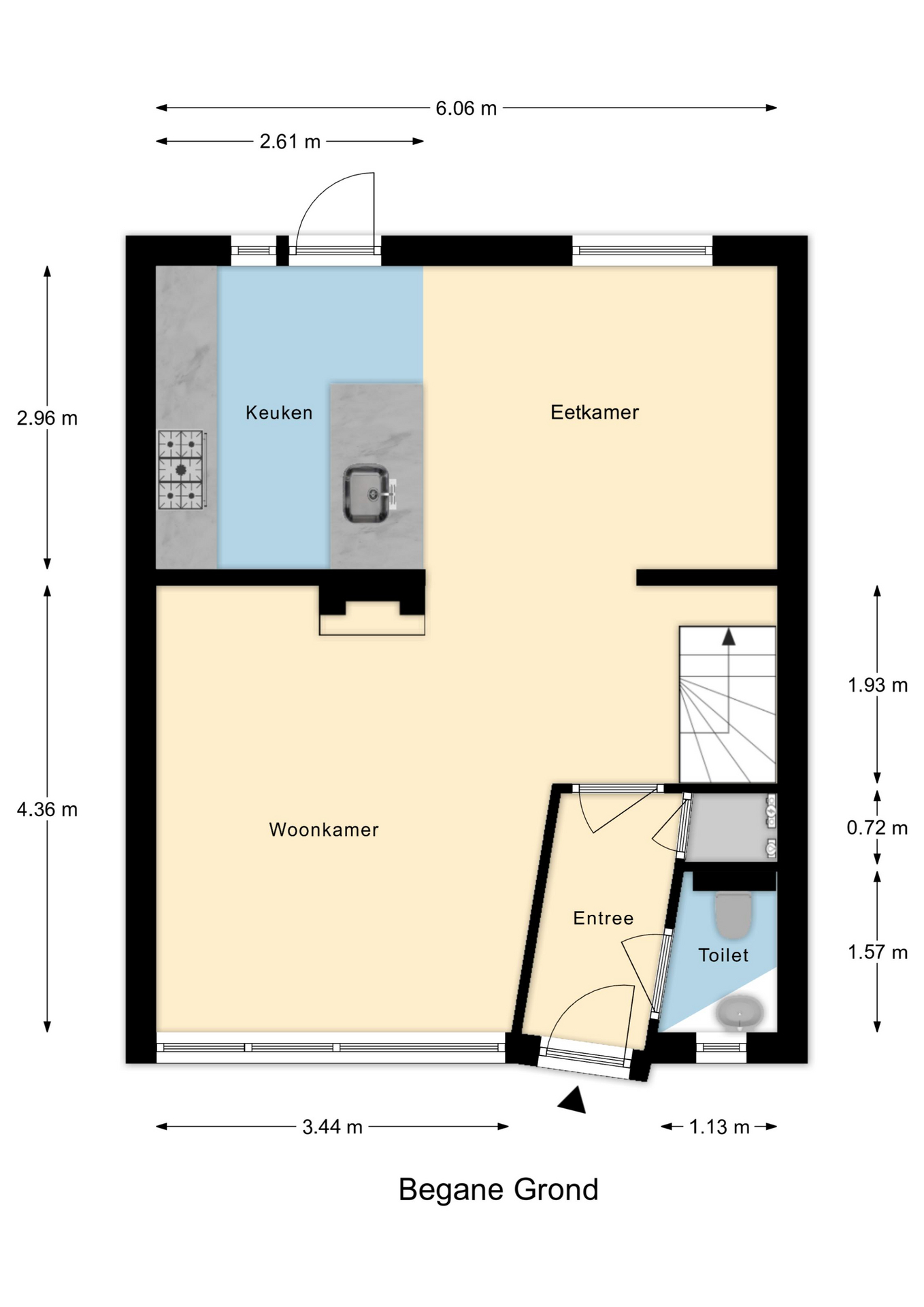 Plattegrond 1 van Prins Bernhardstraat 25b