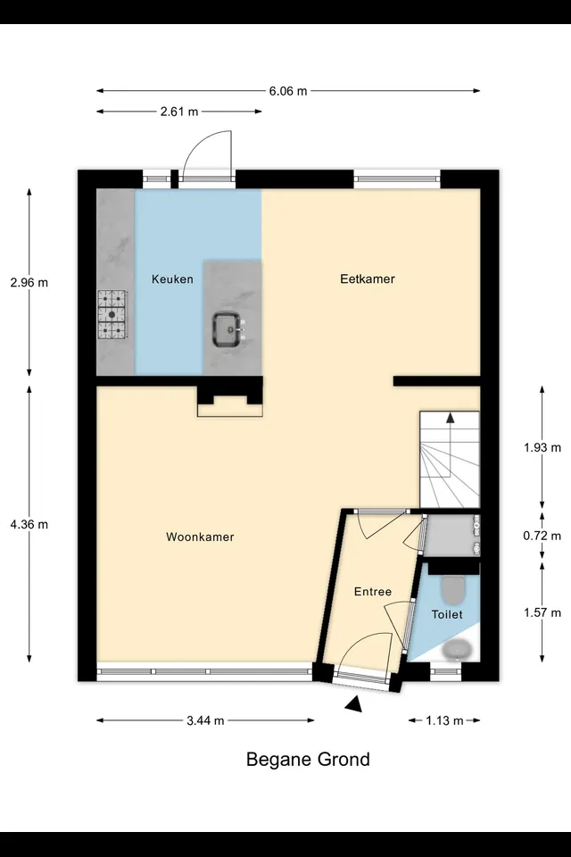 Plattegrond 1 van Prins Bernhardstraat 25b