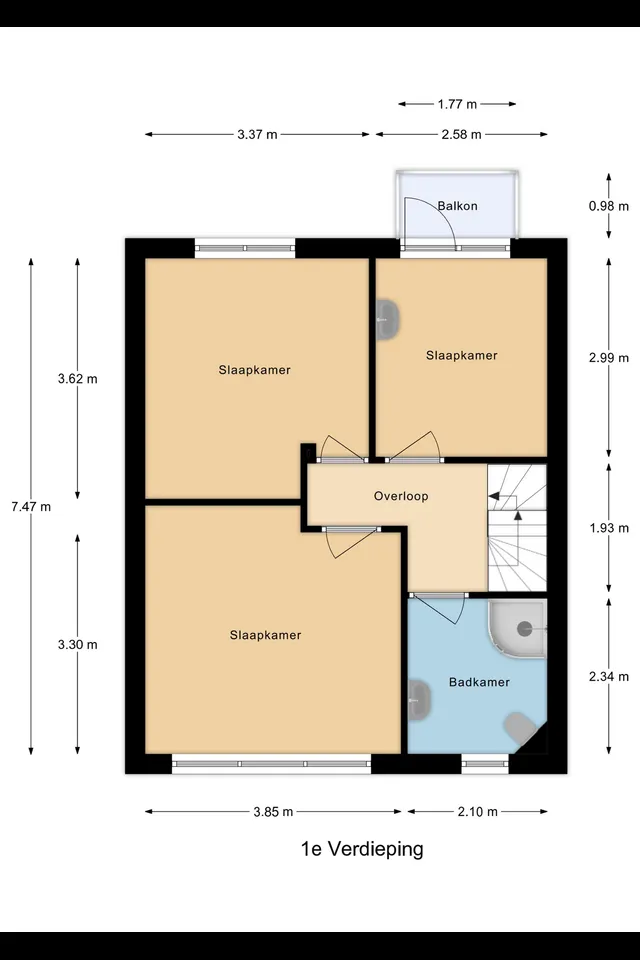 Plattegrond 2 van Prins Bernhardstraat 25b