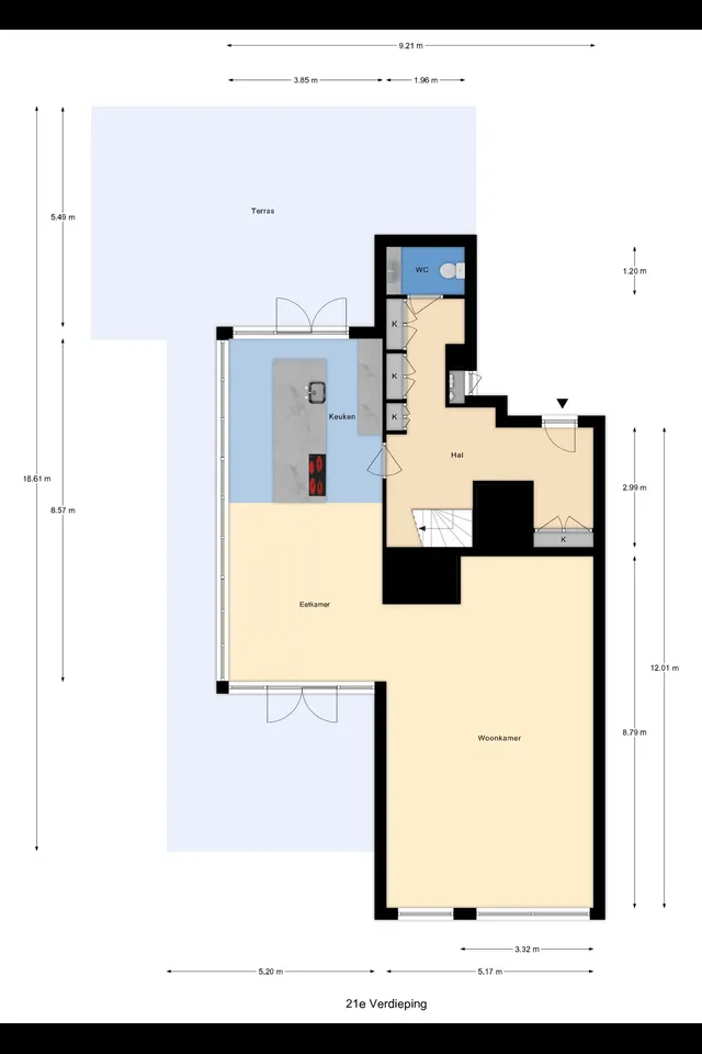 Plattegrond 1 van Hogewerf 76
