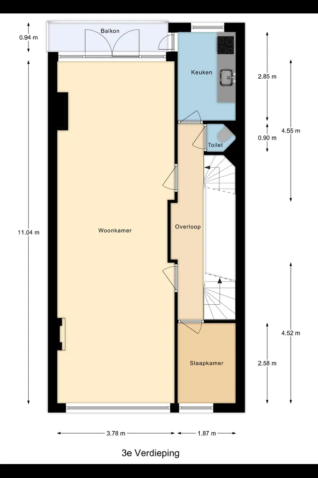 Plattegrond 2 van Schieweg 168B