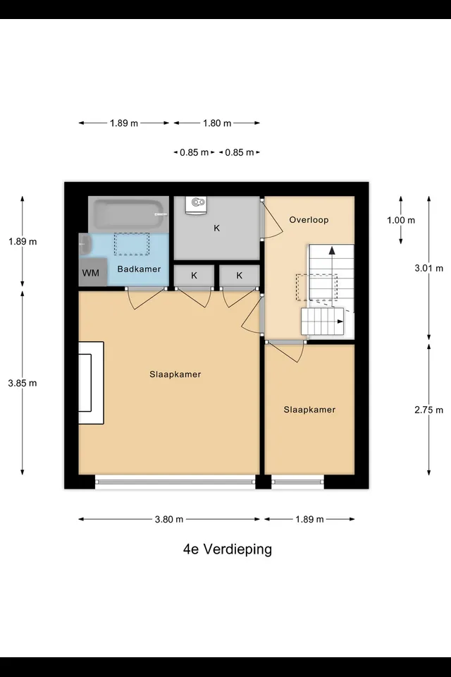 Plattegrond 3 van Schieweg 168B