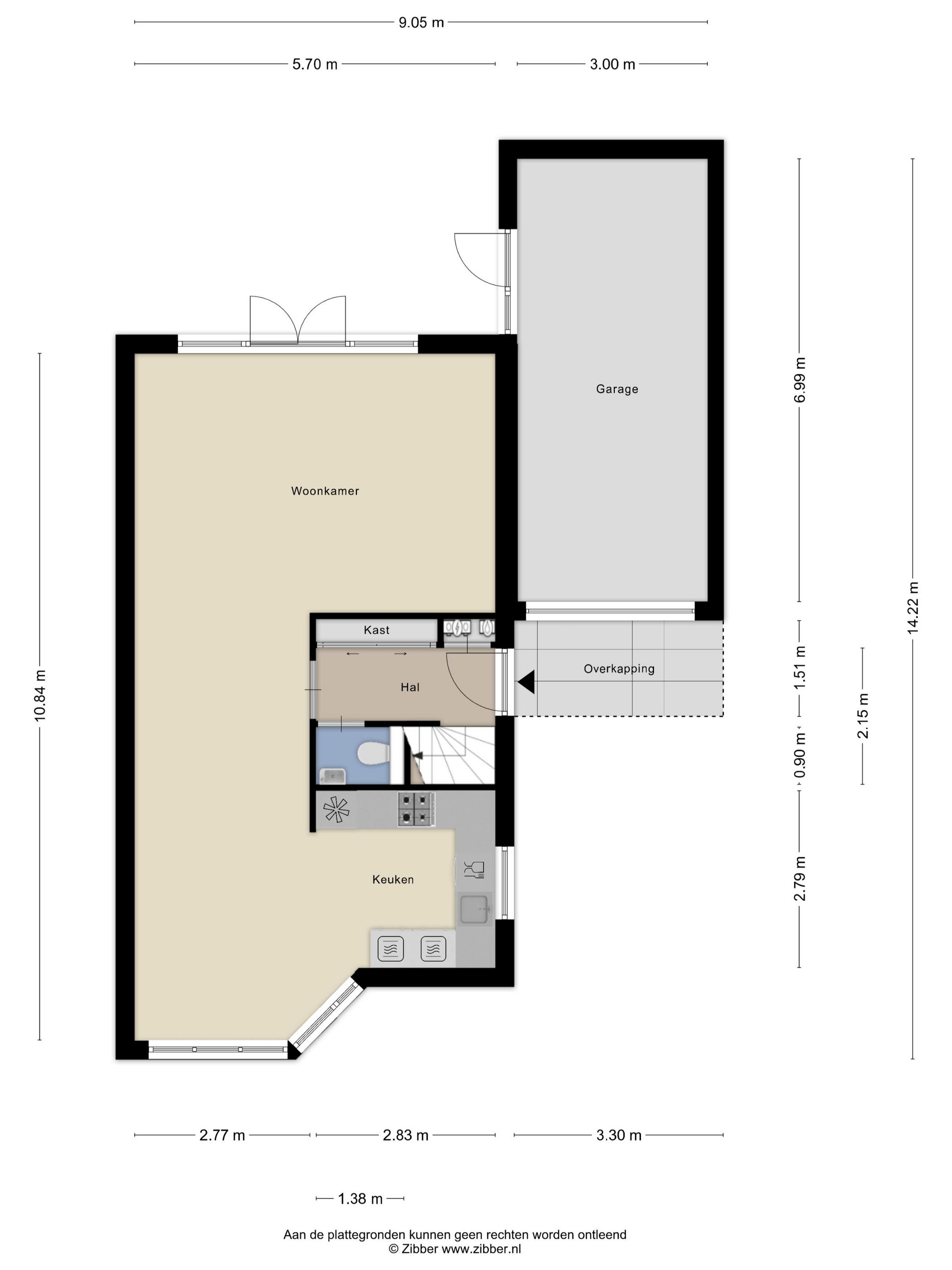 Plattegrond 1 van Gandhiweg 27