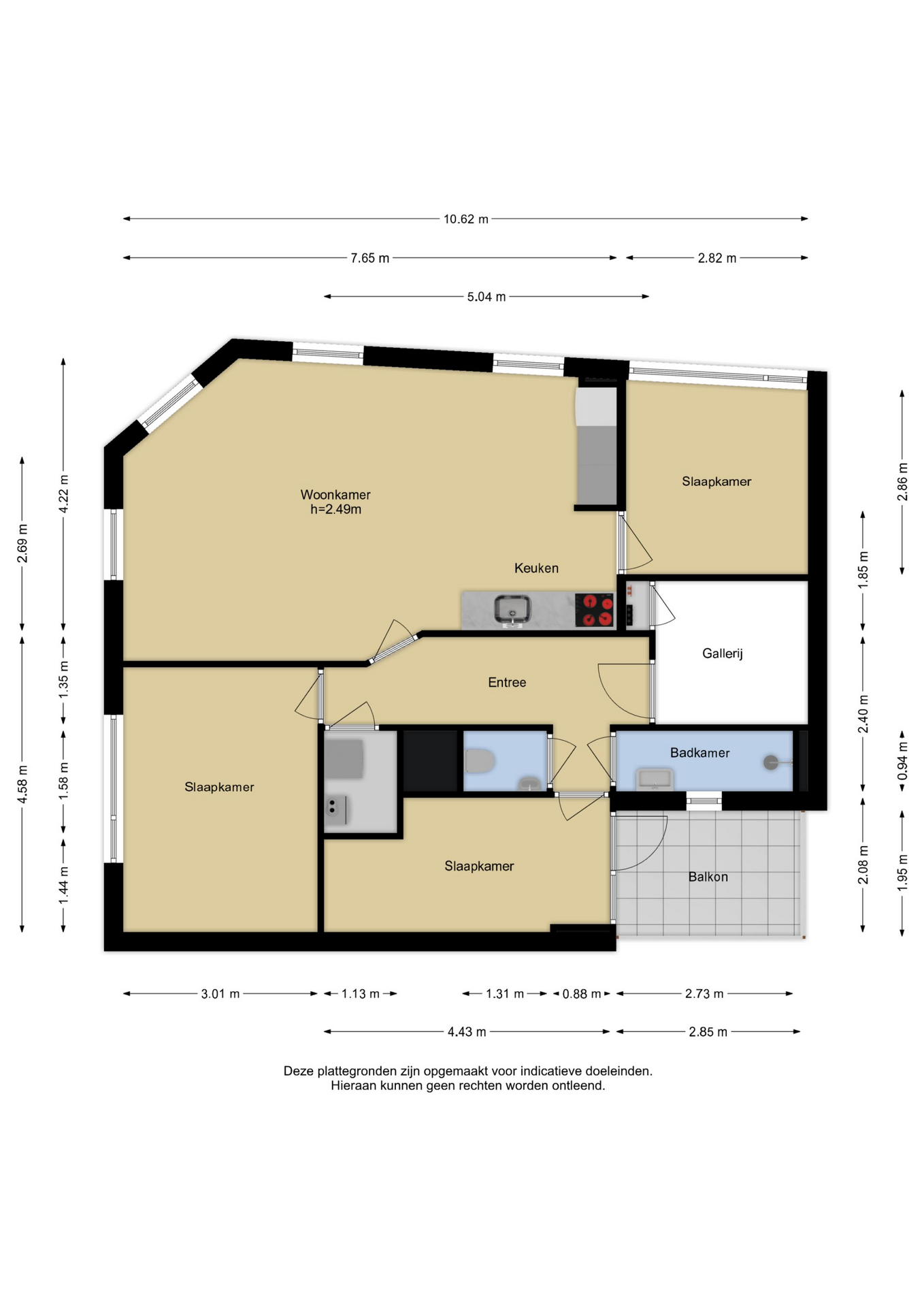Plattegrond 1 van Langestraat 106
