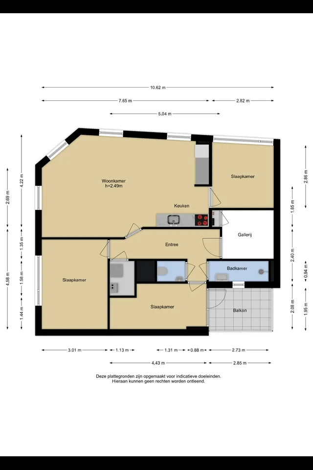 Plattegrond 1 van Langestraat 106