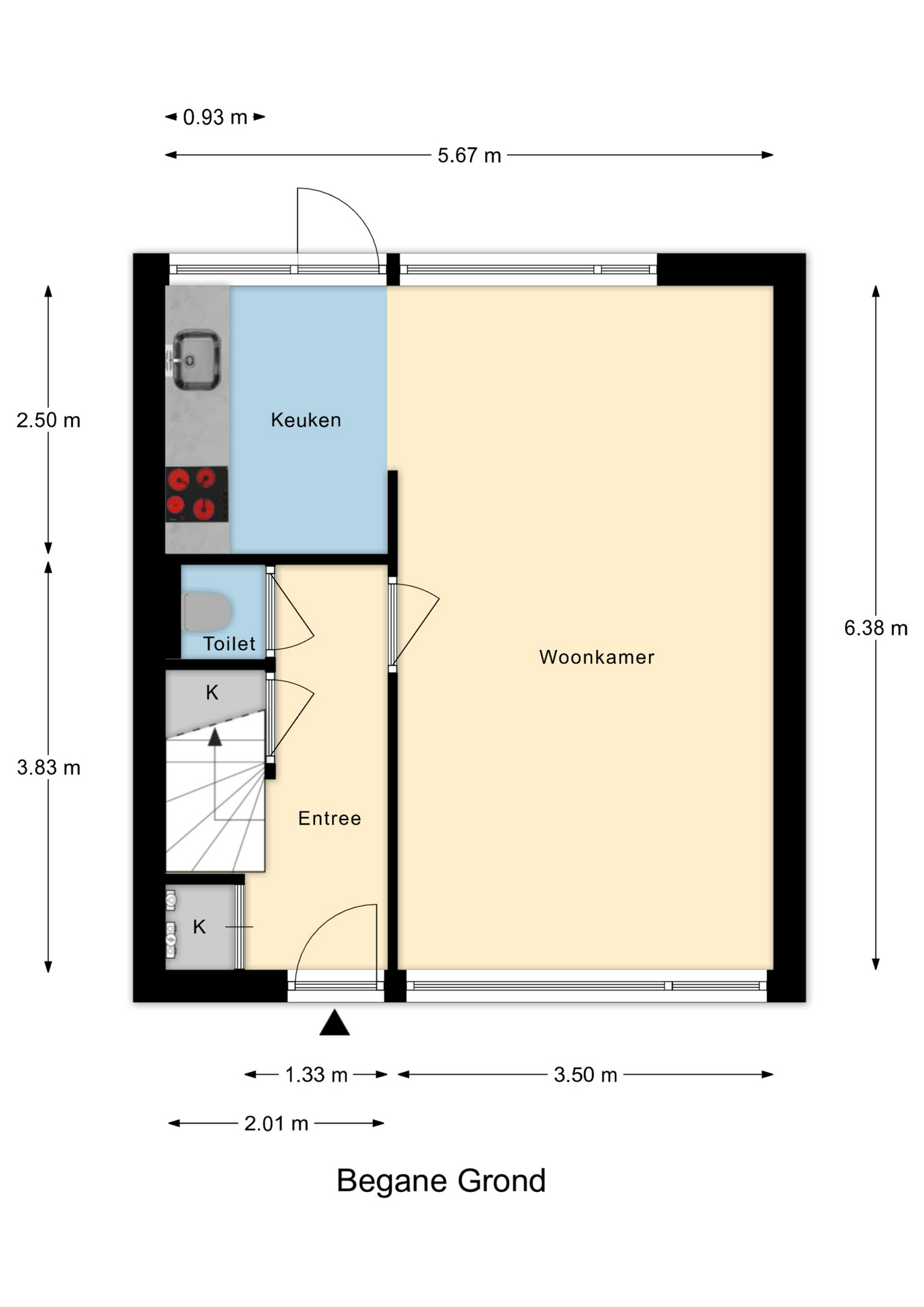 Plattegrond 1 van Troelstrastraat 15