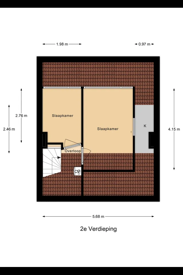 Plattegrond 3 van Troelstrastraat 15